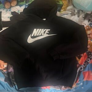 Kids Nike Black and White Logo Hoodie